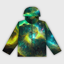 Женская ветровка Небула в космосе в зеленых тонах - нейронная сеть