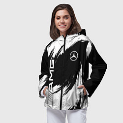 Ветровка с капюшоном женская Mercedes benz - white color, цвет: 3D-черный — фото 2