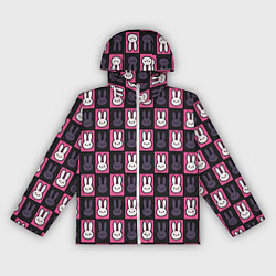 Ветровка с капюшоном женская Ребенок идола - Кролики паттерн, цвет: 3D-белый