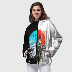 Ветровка с капюшоном женская Зоро в инверсии - One Piece, цвет: 3D-черный — фото 2
