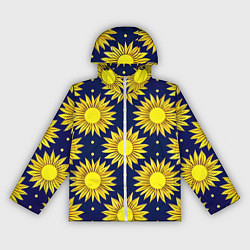 Ветровка с капюшоном женская Солнечный паттерн, цвет: 3D-белый