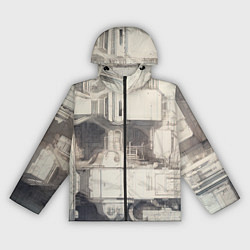 Ветровка с капюшоном женская Футуристическая архитектура будущего, цвет: 3D-черный