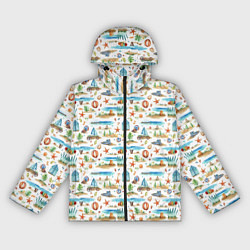 Ветровка с капюшоном женская Летний паттерн, цвет: 3D-черный