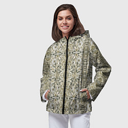 Ветровка с капюшоном женская Нежные белые цветочки, цвет: 3D-черный — фото 2