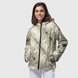 Ветровка с капюшоном женская Жемчужная россыпь, цвет: 3D-черный — фото 2