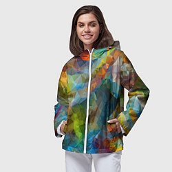Ветровка с капюшоном женская Color pattern, цвет: 3D-белый — фото 2