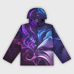 Ветровка с капюшоном женская Сине-фиолетовый всплеск, цвет: 3D-черный