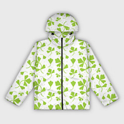 Ветровка с капюшоном женская Зелёные веточки, цвет: 3D-черный