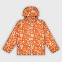 Ветровка с капюшоном женская Оранжевое путешествие, цвет: 3D-белый