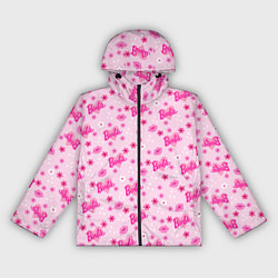 Ветровка с капюшоном женская Барби, сердечки и цветочки, цвет: 3D-черный