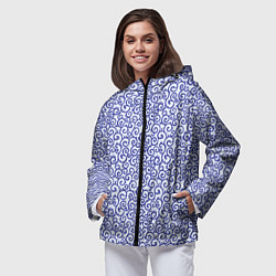 Ветровка с капюшоном женская Завитушки, цвет: 3D-черный — фото 2