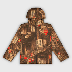 Ветровка с капюшоном женская Китайский квартал, цвет: 3D-черный