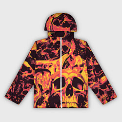 Ветровка с капюшоном женская Лава Черепа, цвет: 3D-белый