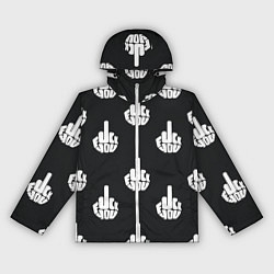 Ветровка с капюшоном женская С факами на английском - паттерн, цвет: 3D-белый