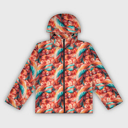 Ветровка с капюшоном женская Текстура жвачки, цвет: 3D-черный