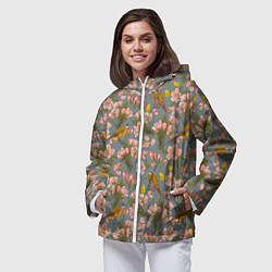 Ветровка с капюшоном женская Жёлтые трясогуски, цвет: 3D-белый — фото 2