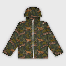 Ветровка с капюшоном женская Зайцы в еловых веточках, цвет: 3D-белый