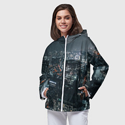 Ветровка с капюшоном женская Бигсити мк, цвет: 3D-белый — фото 2