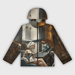 Ветровка с капюшоном женская Девушка оператор, цвет: 3D-черный