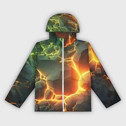 Ветровка с капюшоном женская Валуны в лаве, цвет: 3D-белый