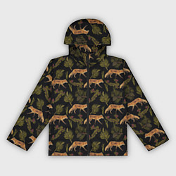 Ветровка с капюшоном женская Лиса и хвоя, цвет: 3D-черный