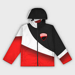 Ветровка с капюшоном женская Ducati - красно-черный, цвет: 3D-черный
