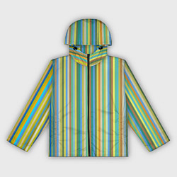 Ветровка с капюшоном женская Вертикальные разноцветные пполсы, цвет: 3D-черный