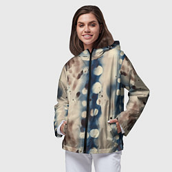 Ветровка с капюшоном женская Тай дай паттерн, цвет: 3D-черный — фото 2