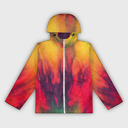 Ветровка с капюшоном женская Огненный тай дай, цвет: 3D-белый