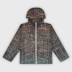 Ветровка с капюшоном женская Киберпанк линии, цвет: 3D-белый