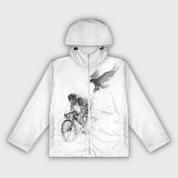 Ветровка с капюшоном женская Скорость,моя стихия, цвет: 3D-белый