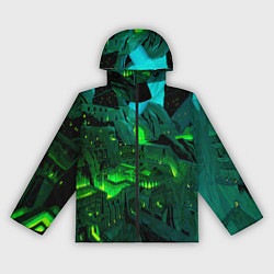 Ветровка с капюшоном женская Зелёный город, цвет: 3D-черный