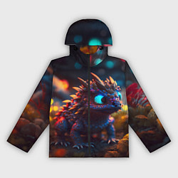 Ветровка с капюшоном женская Дракончик и осень, цвет: 3D-черный