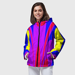 Ветровка с капюшоном женская Яркий цветной мотив, цвет: 3D-черный — фото 2