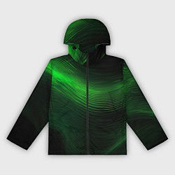 Ветровка с капюшоном женская Зеленое свечение абстракция, цвет: 3D-черный