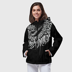 Ветровка с капюшоном женская Каллиграфическая спираль, цвет: 3D-черный — фото 2