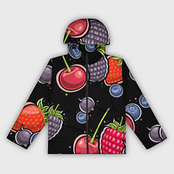 Ветровка с капюшоном женская Плоды и ягоды, цвет: 3D-черный