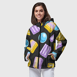 Ветровка с капюшоном женская Жевательная резинка, цвет: 3D-черный — фото 2