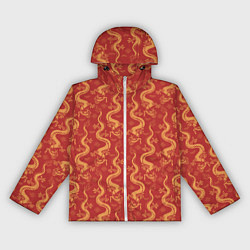 Ветровка с капюшоном женская Символ года дракон, цвет: 3D-белый