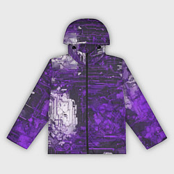 Ветровка с капюшоном женская Киберпанк заражение фиолетовое, цвет: 3D-черный