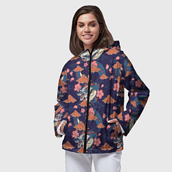 Ветровка с капюшоном женская Паттерн китайский дракон, цвет: 3D-черный — фото 2