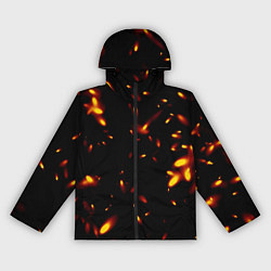 Ветровка с капюшоном женская Разлетающиеся искры пламени, цвет: 3D-черный
