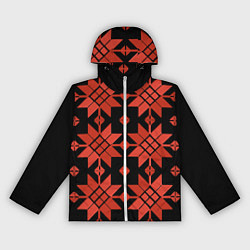 Ветровка с капюшоном женская Удмуртский - вертикаль black, цвет: 3D-белый