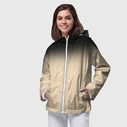 Ветровка с капюшоном женская Градиент: от черного к телесному, цвет: 3D-белый — фото 2
