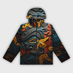 Ветровка с капюшоном женская Абстракция в этническом стиле, цвет: 3D-черный