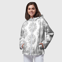 Ветровка с капюшоном женская Хоровод капибары - раскраска, цвет: 3D-белый — фото 2