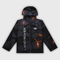 Ветровка с капюшоном женская Land Rover - плиты с эффектом свечения, цвет: 3D-черный