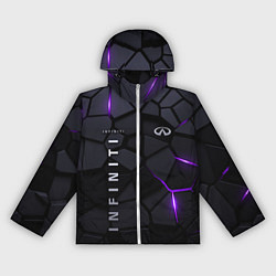Ветровка с капюшоном женская Infiniti - плиты с эффектом свечения, цвет: 3D-белый