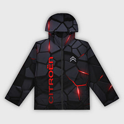Ветровка с капюшоном женская Citroen - плиты с эффектом свечения, цвет: 3D-черный