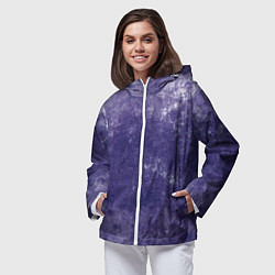 Ветровка с капюшоном женская Абстракция - violet color background, цвет: 3D-белый — фото 2